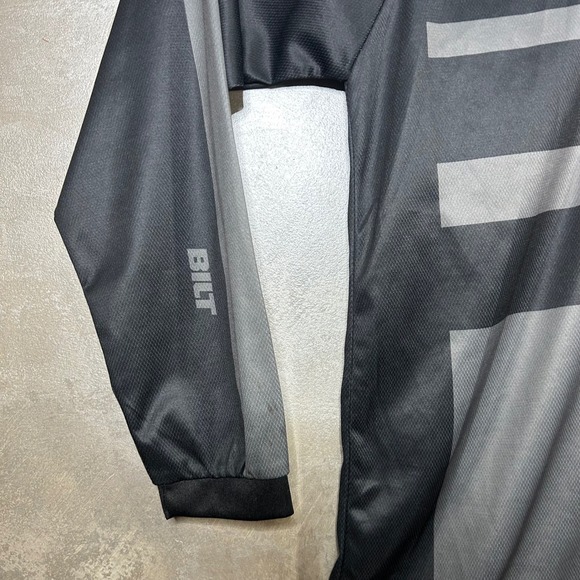 BILT Mens Gray Long Sleeve V-Neck Shirt Motocross Riding Jersey Size Medium - Picture 3 of 12